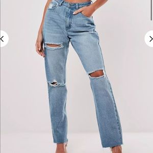 Missguided Wrath Slash Tall Straight Leg Jeans